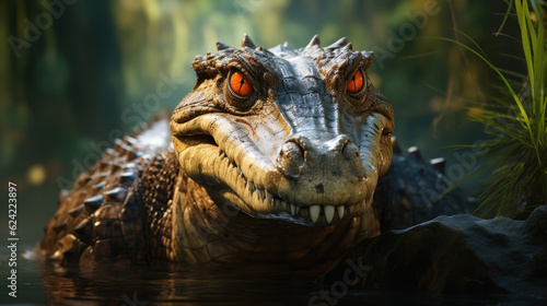 close up of a crocodile. Generative AI