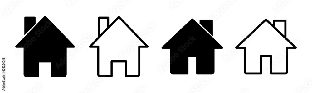 Home icon set illustration. House sign and symbol Home icon set illustration. House sign and symbol