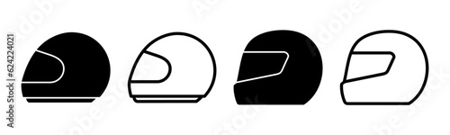 Helmet icon set illustration. Motorcycle helmet sign and symbol. Construction helmet icon. Safety helmet