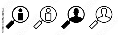 Hiring icon set illustration. Search job vacancy sign and symbol. Human resources concept. Recruitment