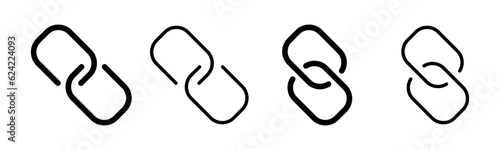Link icon set illustration. Hyperlink chain sign and symbol