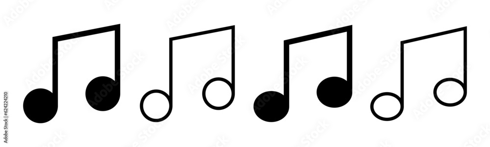 Music icon set illustration. note music sign and symbol Music icon set illustration. note music sign and symbol