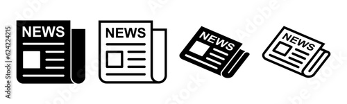 Newspaper icon set illustration. news paper sign and symbolign