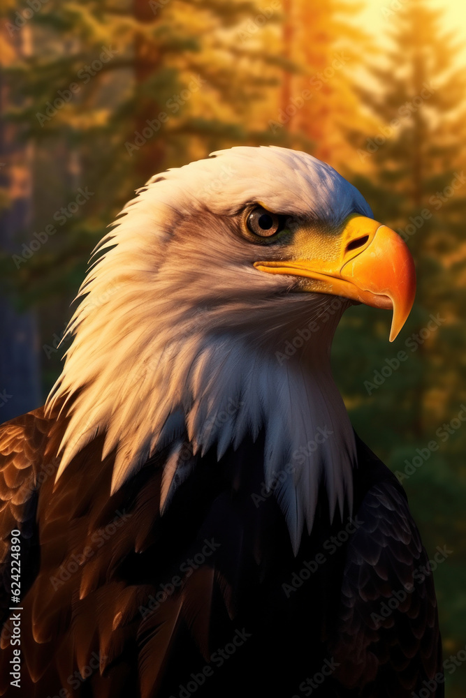 Obraz premium Bald Eagle, Wildlife Photography, Generative AI