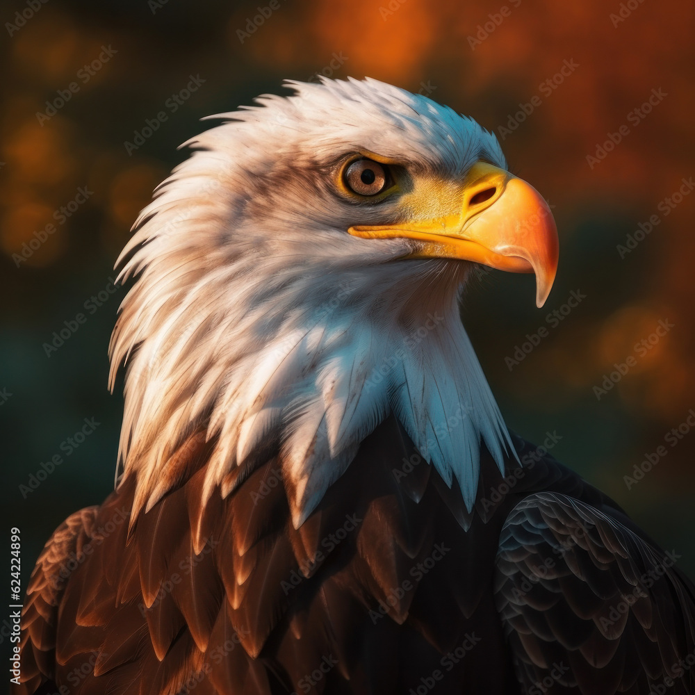Obraz premium Bald Eagle, Wildlife Photography, Generative AI