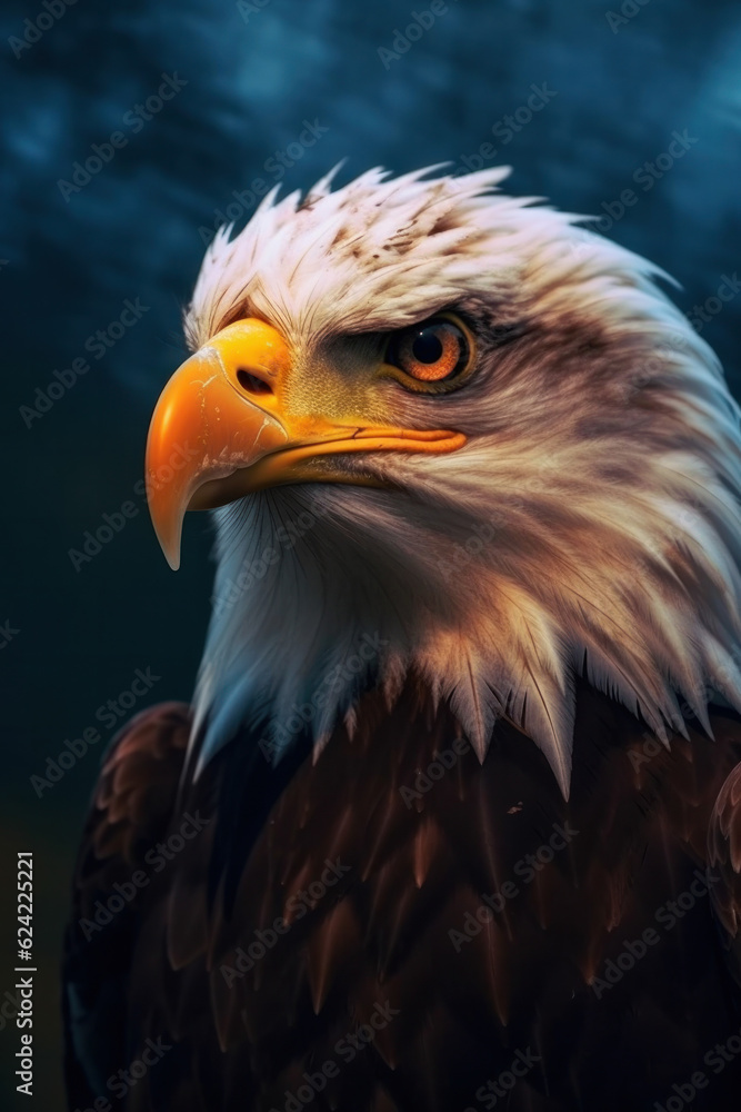Obraz premium Bald Eagle, Wildlife Photography, Generative AI