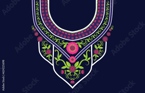 pink and green neckline