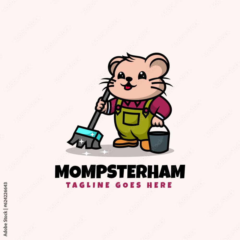 Fototapeta premium Vector Logo Illustration Mompsterham Mascot Cartoon Style.