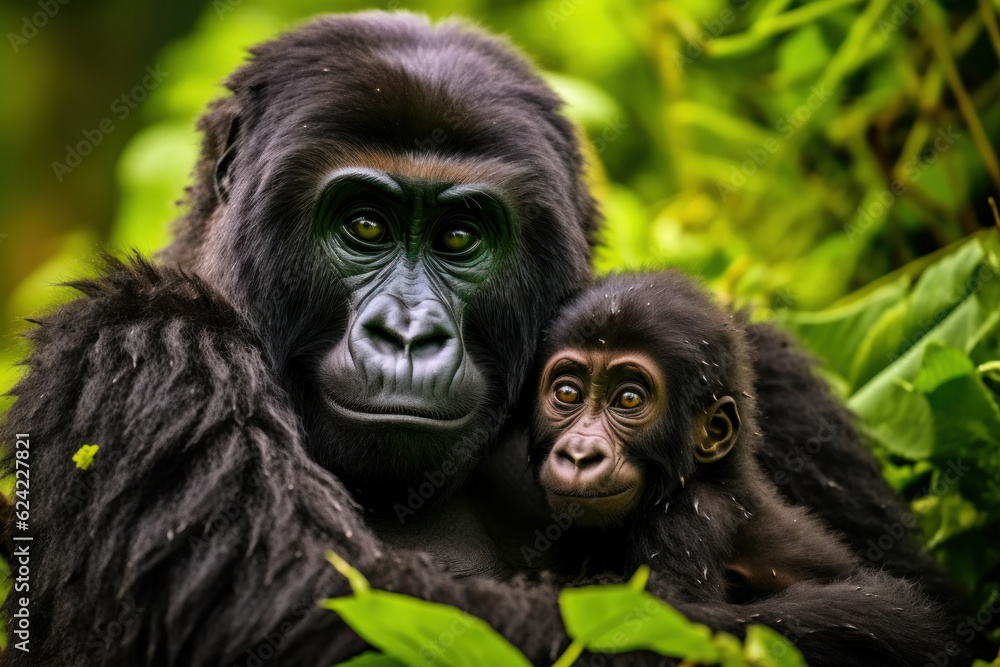 Gorilla, Wildlife Photography, Generative AI