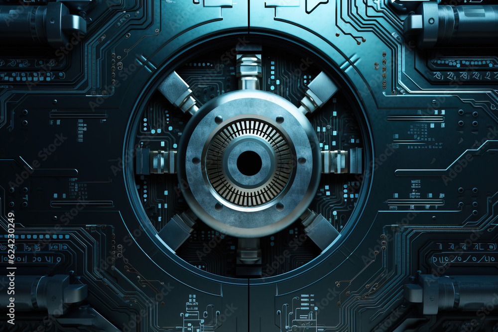 Cybersecurity lock digital virtual concept 