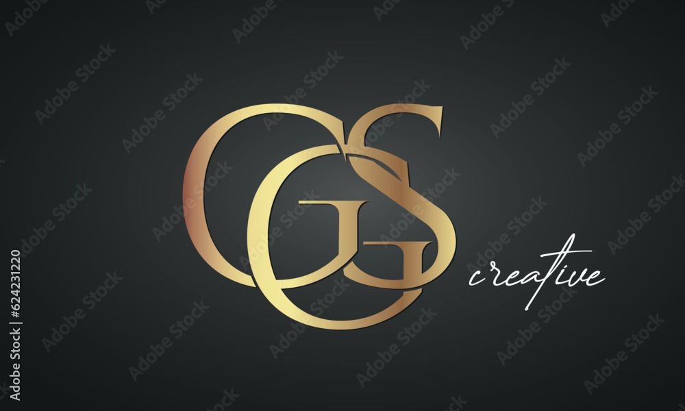 luxury letters GGS golden logo icon premium monogram, creative royal ...