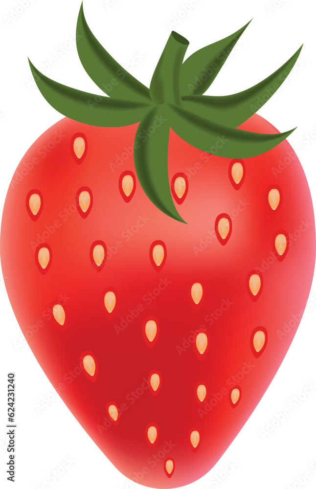 Red strawberries close-up on a transparent background Red strawberries close-up on a transparent background