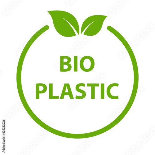 Biodegradable plastic icon vector plant eco friendly compostable material production for graphic design, logo, website, social media, mobile app, UI