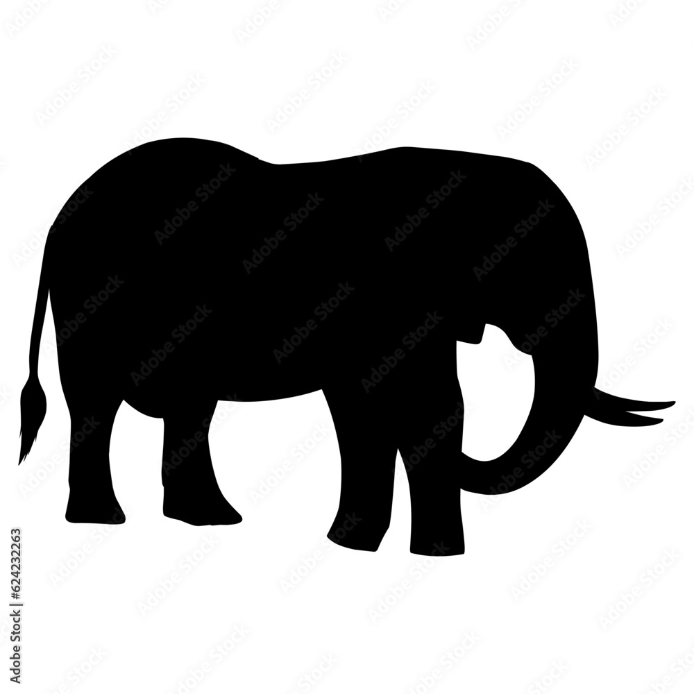 Black silhouette illustration design of an elephant. Perfect for stickers, banners, website elements, advertisements with fauna theme. Black silhouette illustration design of an elephant. Perfect for stickers, banners, website elements, advertisements with fauna theme.
