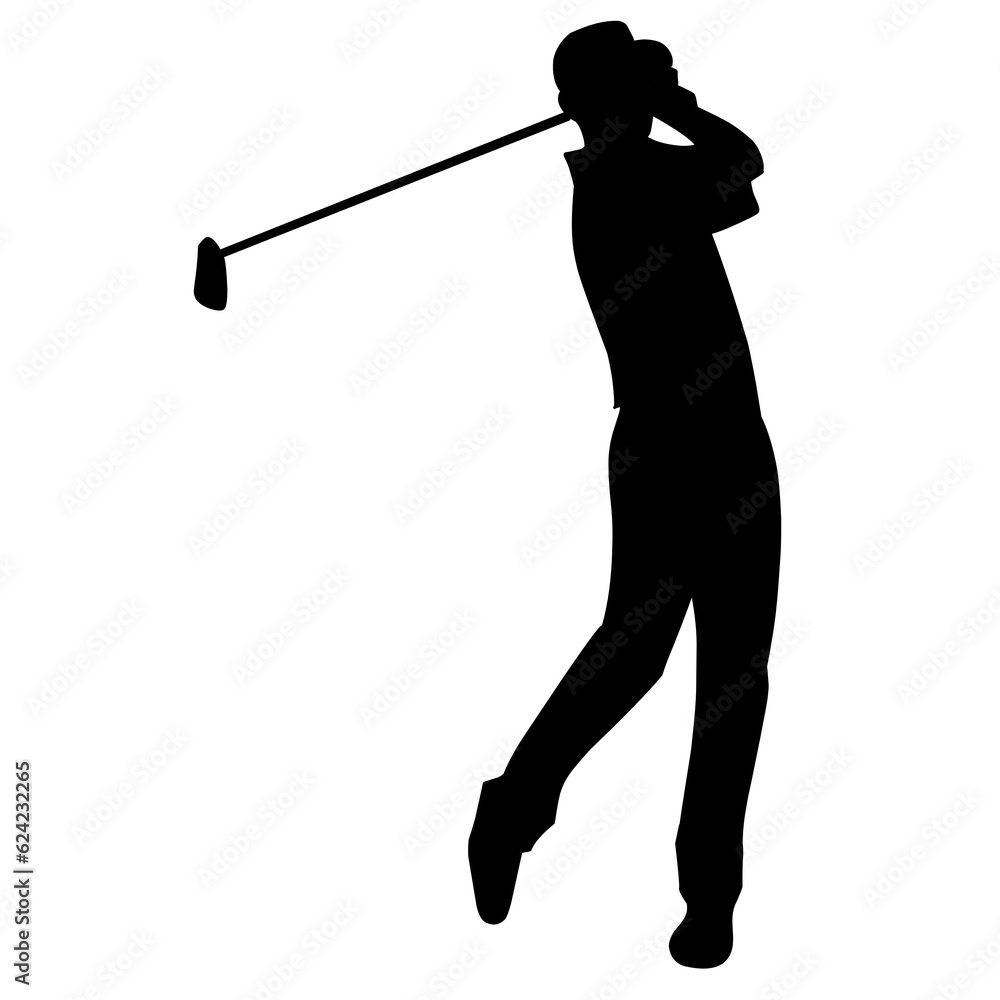 Silhouette design illustrator of people playing golf