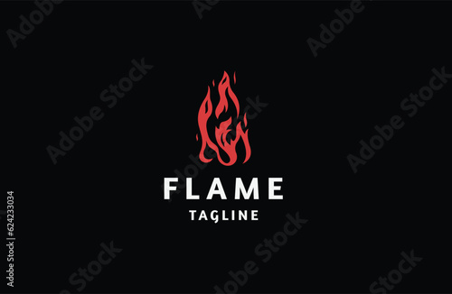 flame logo icon design template flat vector