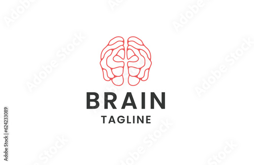 Brain logo icon design template flat vector