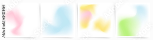 Gradient transparent backgrounds. Abstract modern colors gradation templates for summer posters, banners, social posts, square covers. Soft blur, Bright neon blend patterns, Dynamic graphic.