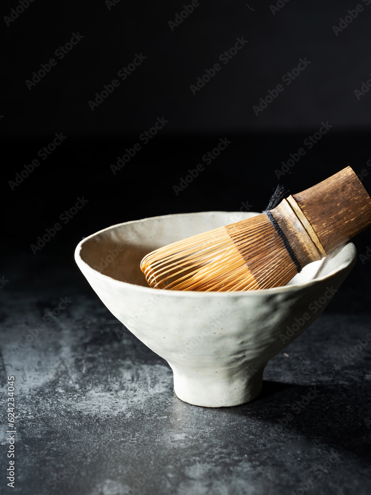 Matcha bowls and tea utensils