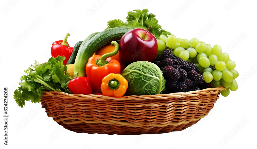Assorted organic vegetables and fruits in wicker basket isolated on white background.00 × 3500 px) - 1 Assorted organic vegetables and fruits in wicker basket isolated on white background.00 × 3500 px) - 1