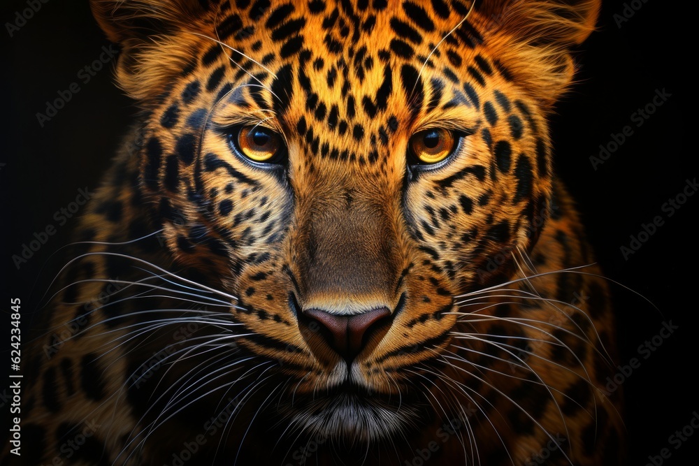 Fototapeta premium Leopard portrait Generative AI