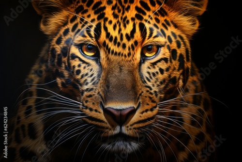 Leopard portrait Generative AI © Kishore Newton
