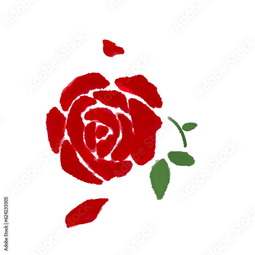 red rose watercolor