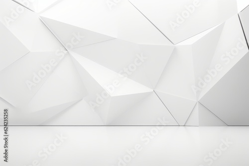 White Abstract Background with Triangles and Copy Space, Generative AI