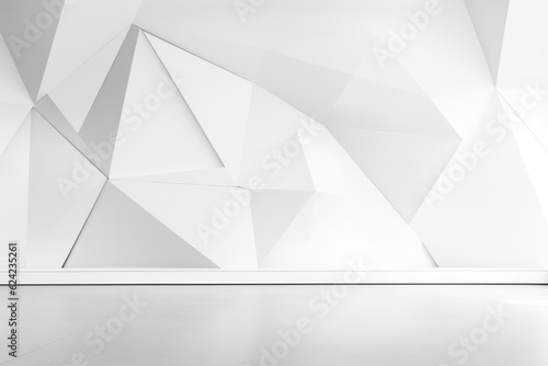 White Abstract Background with Triangles and Copy Space, Generative AI © ParinApril