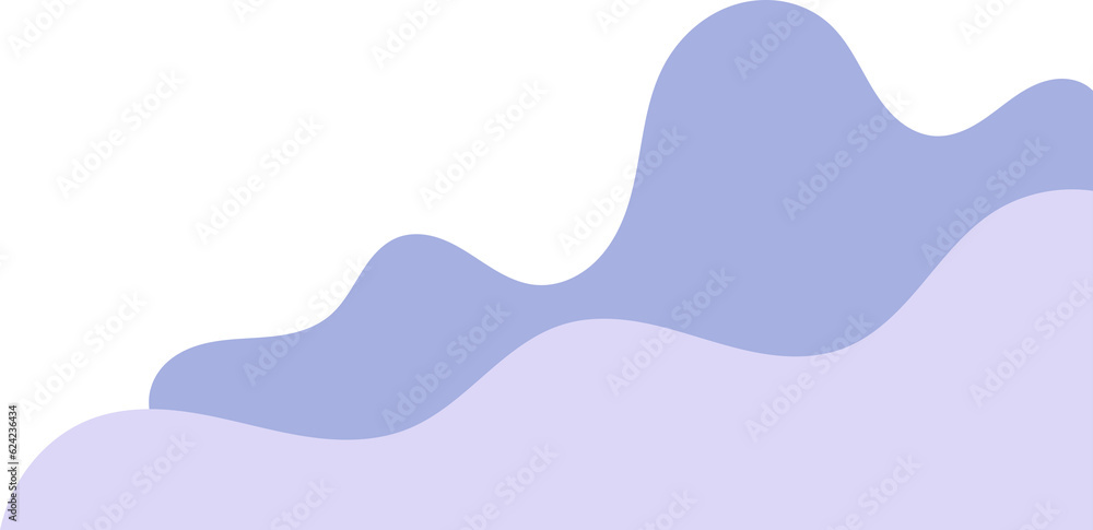 blue cream wavy corner. fluid corner illustration