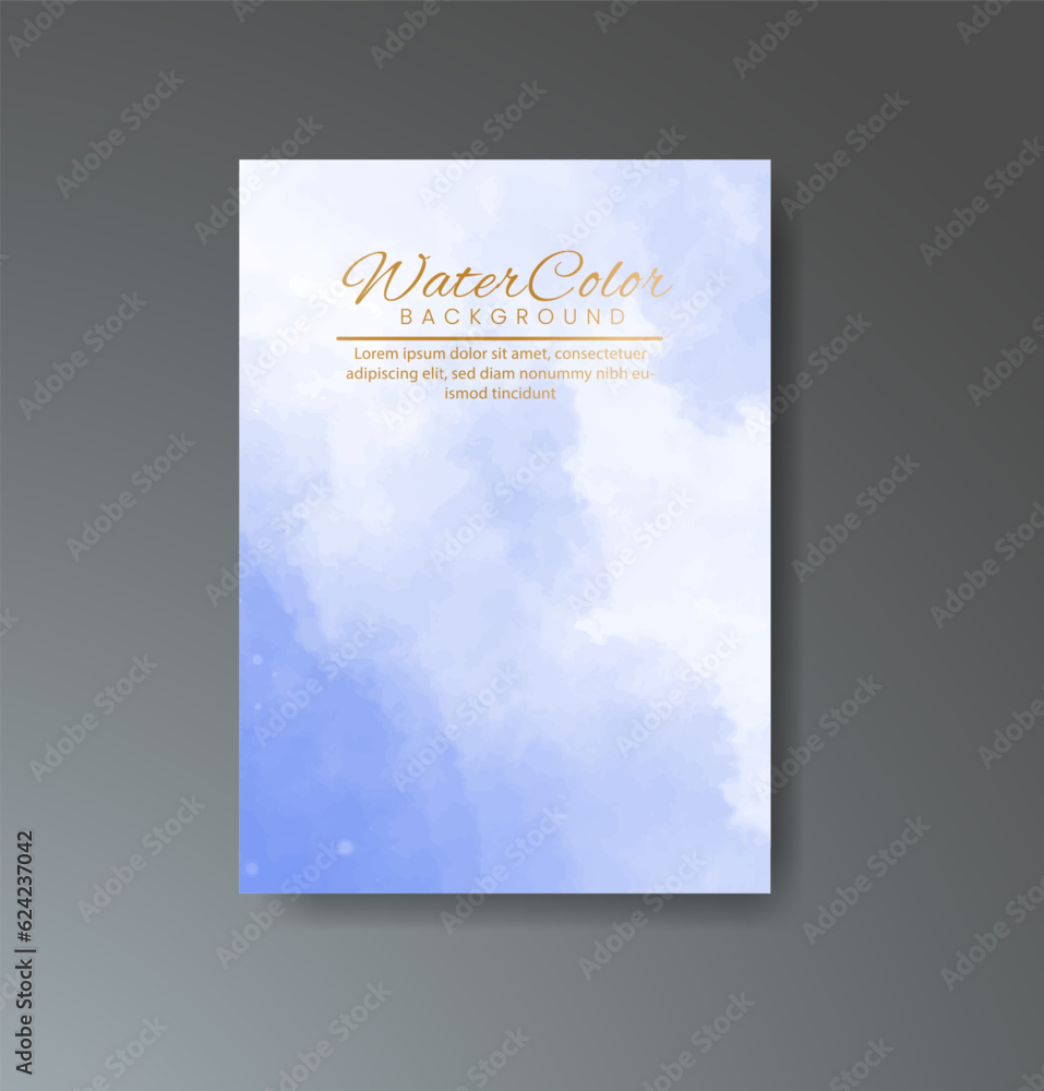 Cover template with watercolor background. Design for your cover, date, postcard, banner, logo.