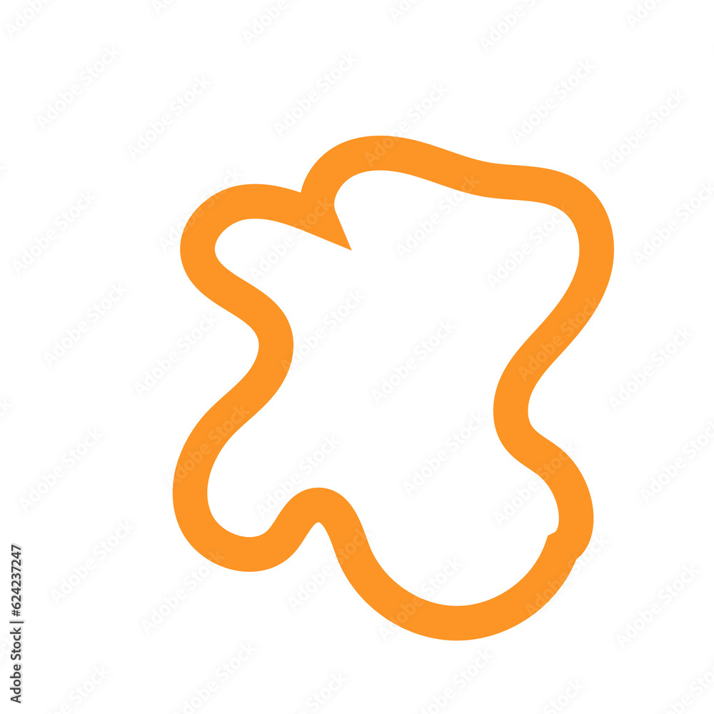 Orange Outline Abstract Shapes 