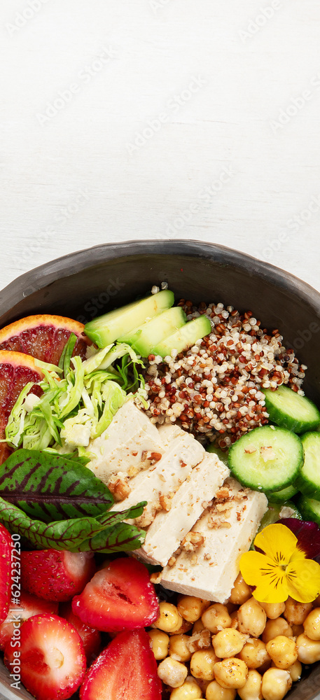 Summer buddha bowl, healthy and balanced food. Summer buddha bowl, healthy and balanced food.