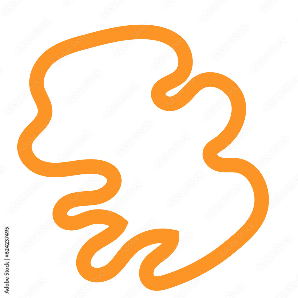Naklejka premium Orange Outline Abstract Shapes 