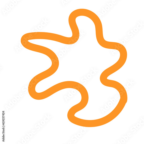 Orange Outline Abstract Shapes 