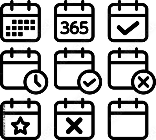 カレンダーのアイコンいろいろ（Calendar icon vector.）