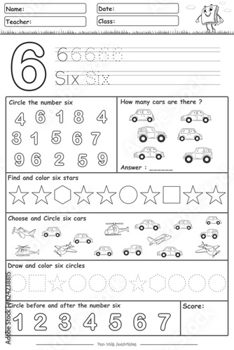  Fun learning number 8 black white