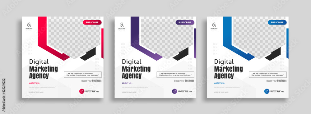 Digital marketing agency business promotion social media post template.