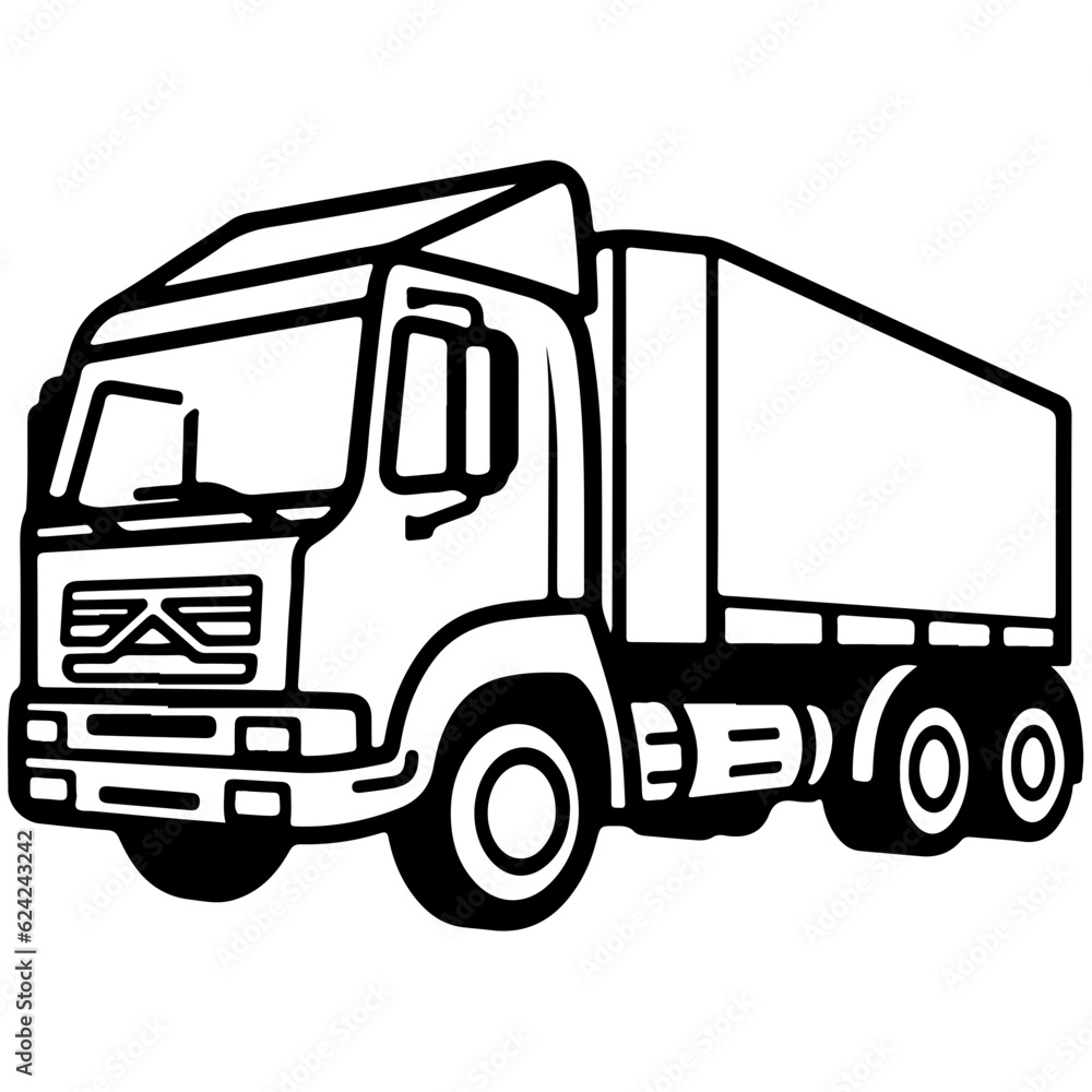 truck for logistics. outline vector. generative AI