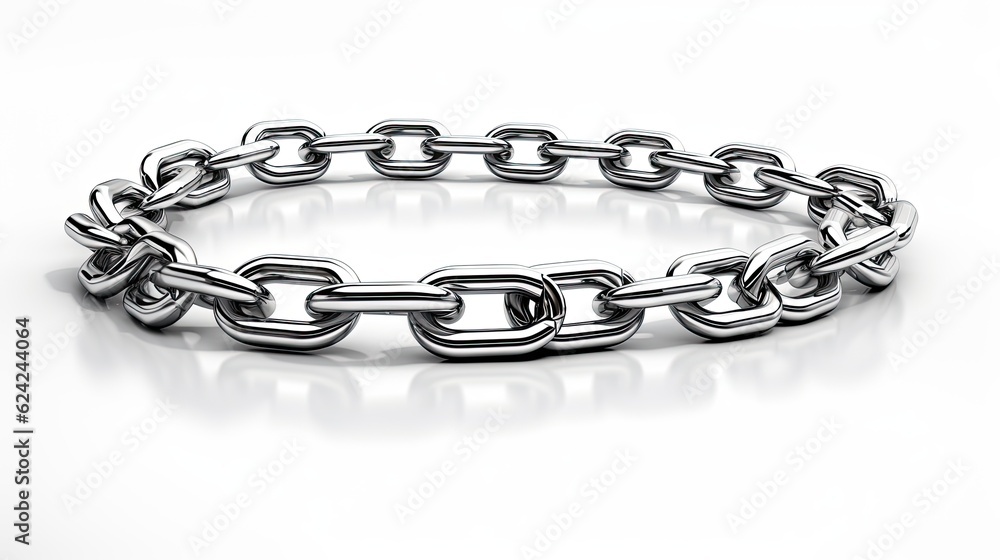 Obraz premium 3d illustration of metal chain on isolated white background