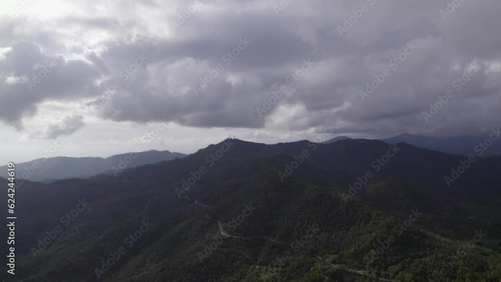 fascinating video shot flying over the area of the Bracco pass with a lightning rod in the center of the image fascinating video shot flying over the area of the Bracco pass with a lightning rod in the center of the image