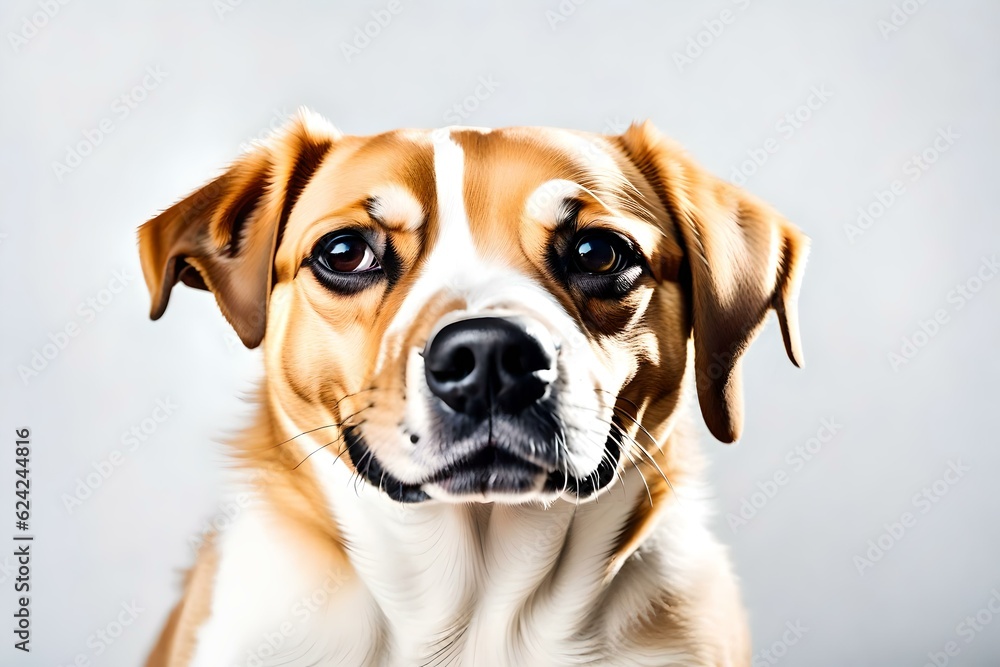 portrait of a golden retriever dog with white background generated by AI tool