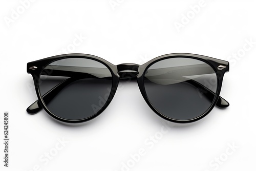 Black classic sunglasses isolated on white with clipping path