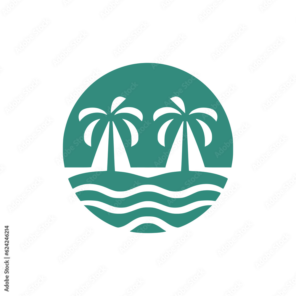 simple summer beach sea clothing brand logo vector illustration template design