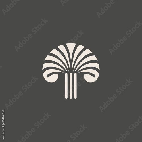 simple chestnut mushroom food restaurant logo vector illustration template design
