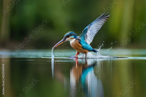 blue heron in the water © Izhar