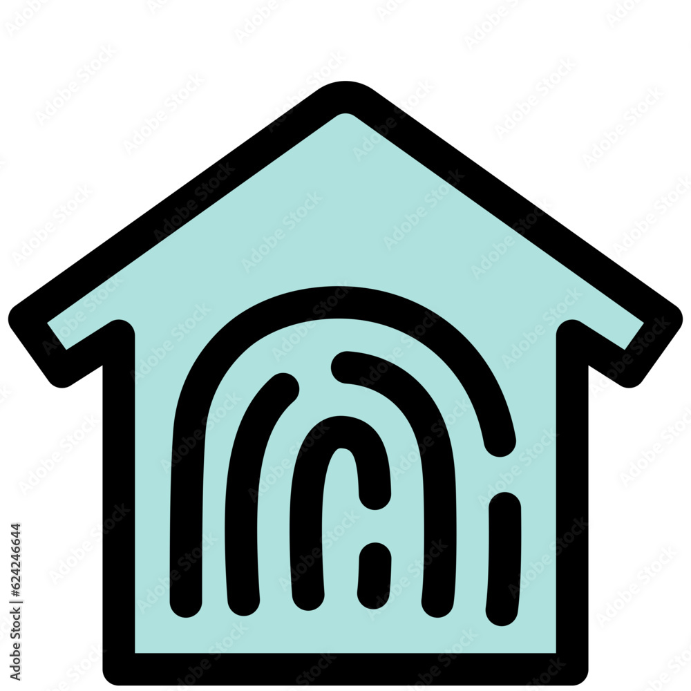 fingerprint security black outline filled color icon fingerprint security black outline filled color icon