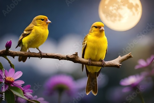 pair of yellow birds © Izhar