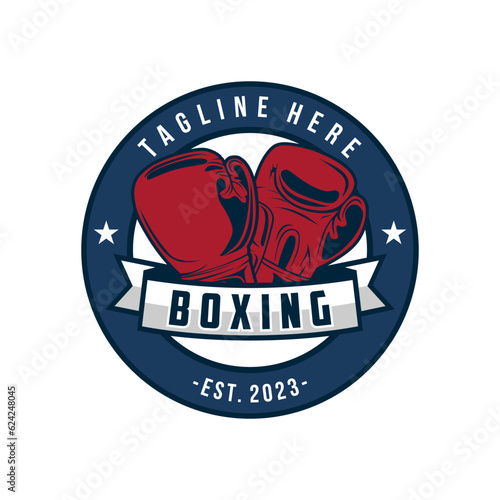 Boxing logo, emblem collection, design template