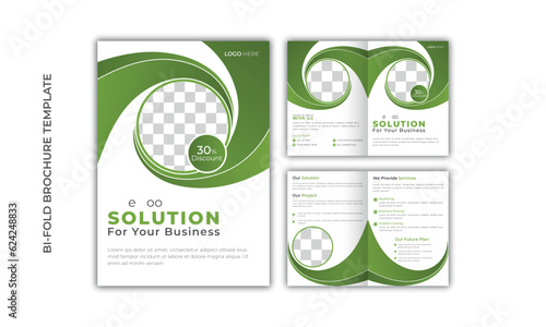 Professional creative bifold brochure template design for your business company,